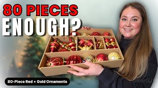 Home: 80-Piece Shatterproof Ornaments — Red & Gold Review