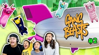 Flying Blimp Battle + Boxing Ring Nap Time (Sibling Rivalry) | Gang Beasts 4 Player Battle #2