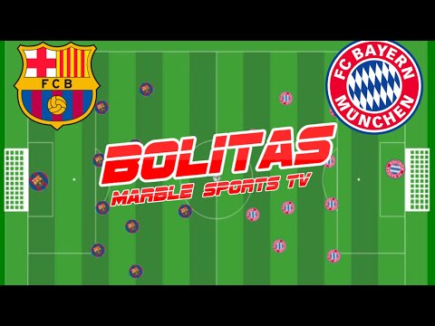 ⚽ MINI FUTEBOL ⚽ FUTEBOL com BOLINHAS - Marble race  sports- Barcelona x Bayern
