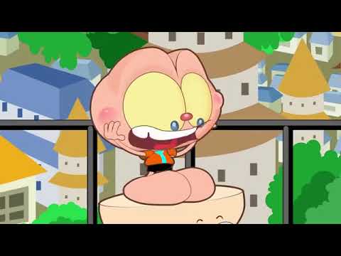 Mongo e Drongo com Naruto, Sasuke e Sakura em Konoha - Desenhos Animados