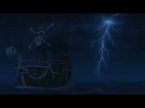 Mother Sea - One Piece OST (1 Hour Rain & Thunder) | Going Merry in Night Storm