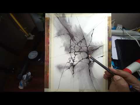 ABSTRACT CHARCOAL EXPRESSION BROKEN WALL