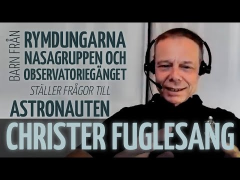 Astronauten Christer Fuglesang svarar på frågor från barnen på Tycho Brahe-observatoriet