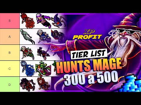 MELHORES HUNTS PARA MAGOS ENTRE 300 E 500 (TIERLIST) XP E PROFIT