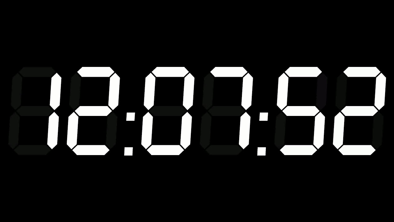 12h Hour Clock Digital 12-24 White 4K ( afternoon + evening )