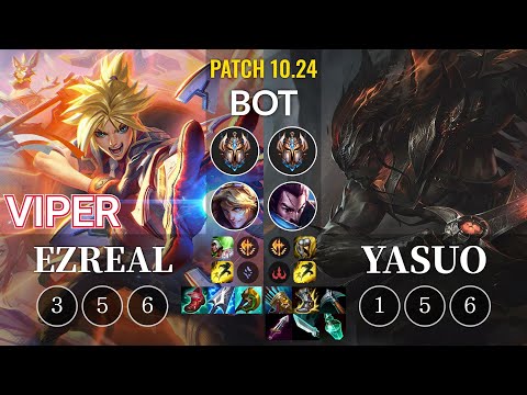 HLE Viper Ezreal vs Yasuo Bot - KR Patch 10.24