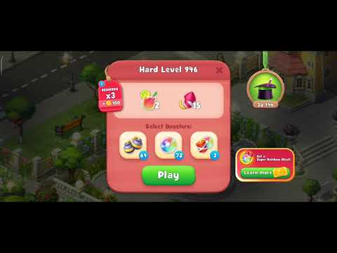 Gardenscapes Level 946 Walkthrough "No Boosters Used"