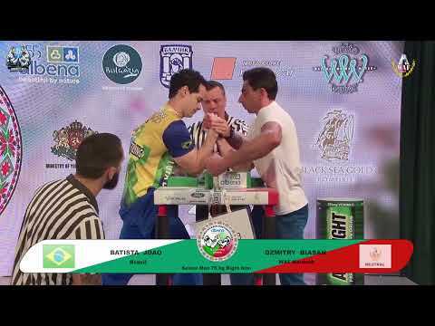 Joao Batista vs Dzmitry Biasan | Up to 75 kg | XLVI WORLD ARMWRESTLING CHAMPIONSHIP | 2025