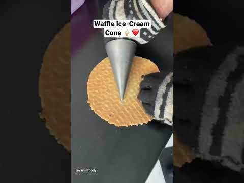 Giani Special Ice Cream Waffle Cone making | Biscuit Cone #shorts #delhi #waffle #icecreamcone