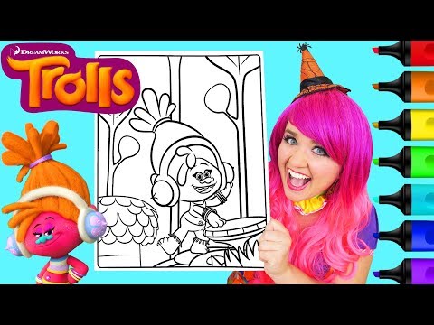 Coloring Trolls DJ Suki Coloring Book Page Prismacolor Colored Paint Markers | KiMMi THE CLOWN Video