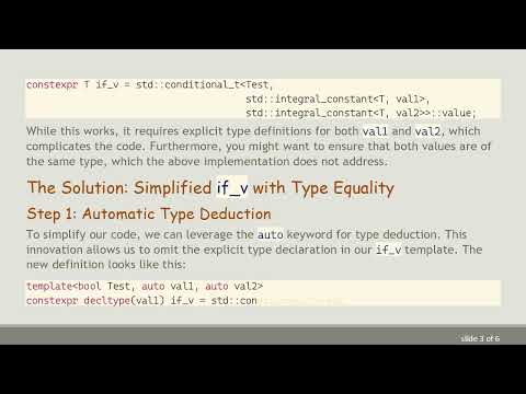 Mastering C+ +  Type Traits if_v: Automatic Type Deduction and Type Equality
