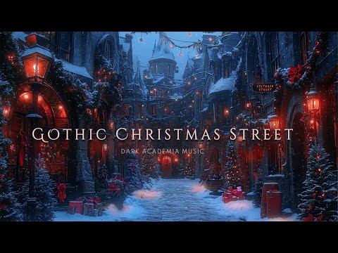 Victorian Winter Ambience | Snowy Gothic Town at Night | Dark Academia Piano & Cello Music