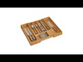 Besteckkasten Bambus ausziehbar Braun - Bambus - Holzwerkstoff - 55 x 5 x 45 cm