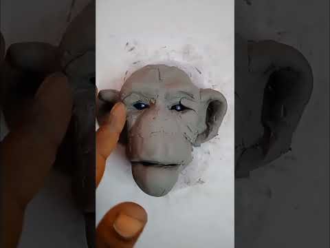 sculpting ape face Timelapse video #shorts #timelapse