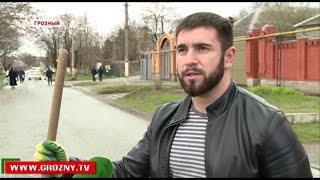 Трудовая суббота грозненцев: сотрудники различных ведомств вышли на всеобщий субботник.