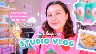 SMALL BUSINESS STUDIO VLOG ✿ a realistic day in my life making lots of stock for my next collection!