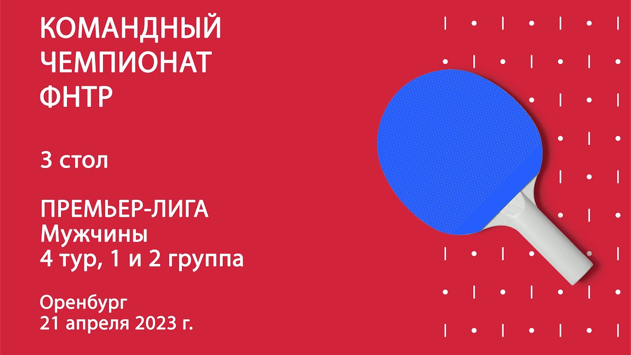 КЧ ФНТР. Премьер-лига. Мужчины. 4 тур. 3 Стол. 21.04.2023 г.