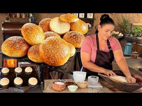 Pan de Hamburguesa Casero en Horno de Leña | La Herencia de las Viudas