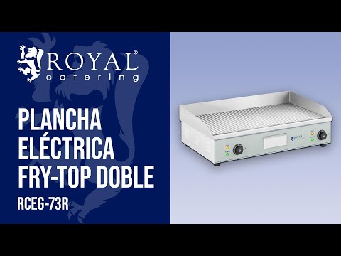 vídeo - Plancha eléctrica fry-top doble - 400 x 730 mm - Royal Catering - 2 x 2,200 W
