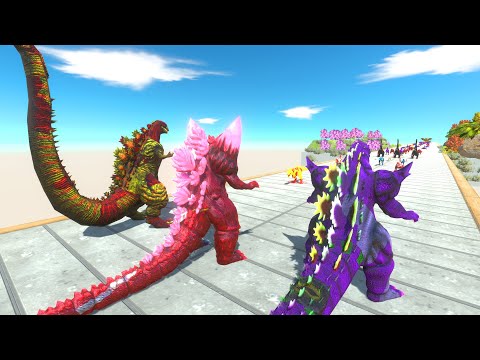 KAIJU CLONE: SUPER GODZILLA+SPACE GODZILLA+ SHIN GODZILLA DEATH RUN - Animal Revolt Battle Simulator