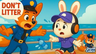 🚓 No Arrojes Basura al Mar | Dibujos Animados de Aventuras Policiales|Historia de Seguridad Infantil