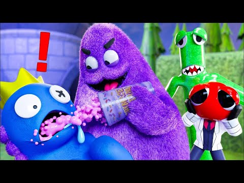BLUE se TRANSFORMA en GRIMACE SHAKE?! Rainbow Friends 2 Animación
