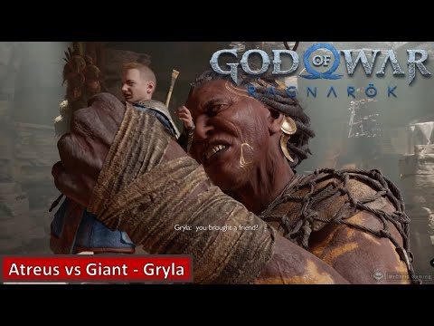 Atreus vs Angrboda’s Giant Grandma Gryla - God of War Ragnarok