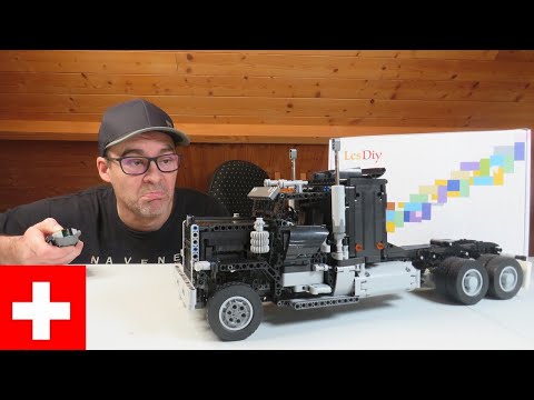 LESDIY 82820 MOC  1:17 Technology RC (?!) Engineering Truck Trailer Schwarz - Review