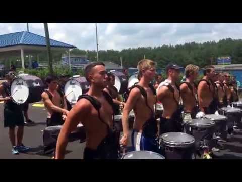Blue Devils Drumline 2015 in the lot.