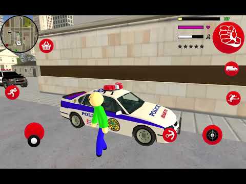 Baldi Stickman Rope Hero Vice Town - Police Chase Arena Transform!