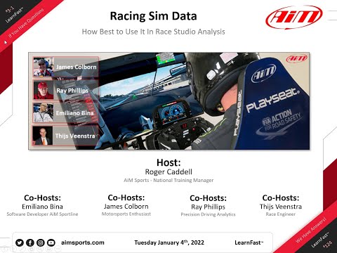 3-1 Racing Sim Data, How Best to Use It in Race Studio Analysis - Live Webinar on 1/4/22