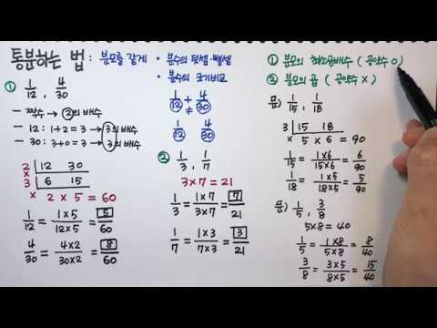 [청개구리유여사] 통분하는 법 : 최소공배수/ 분모의 곱