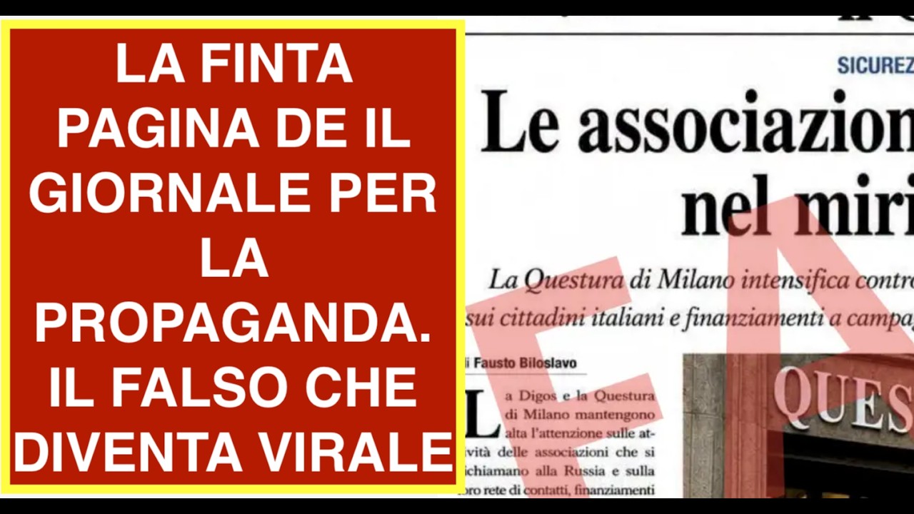 LA FINTA PAGINA DE IL GIORNALE PER LA PROPAGANDA. IL FALSO CHE DIVENTA VIRALE