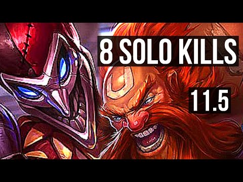 SHACO vs GRAGAS (JUNGLE) | Rank 2 Shaco, 8 solo kills, 22/3/5, Legendary | BR Challenger | v11.5