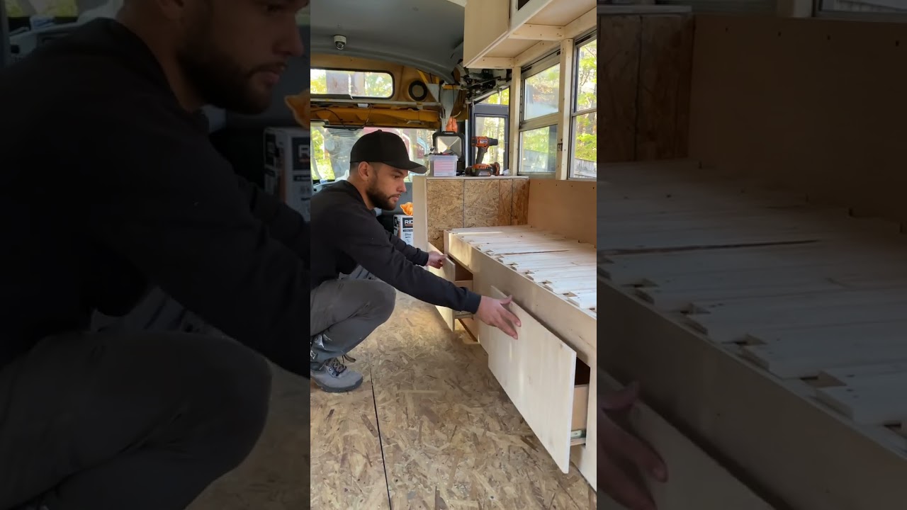 Pull out bench that turned into a bed with storage underneath 🤤