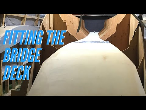 Step 22: Fitting the Bridge Deck on the Forms, Power Catamaran build series