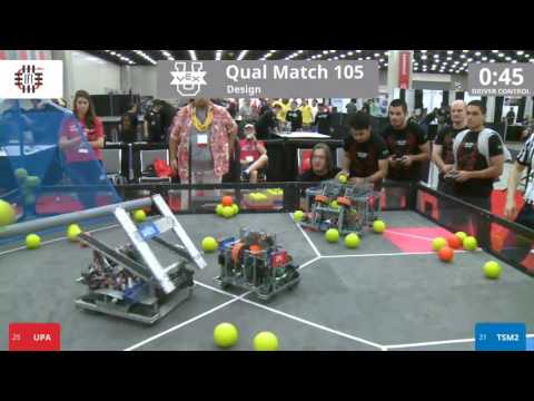 VEX Worlds 2016 - VEX U - Design - Qual 105 (UPA) 124 vs 85 (TSM2)