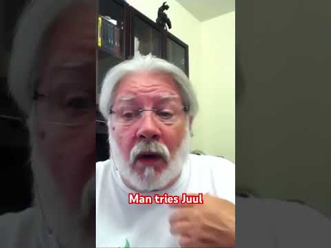 Old man tries vape for the first time