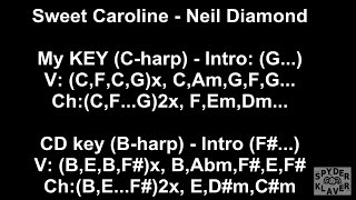 Sweet Caroline -  Neil Diamond - Lyrics - Chords