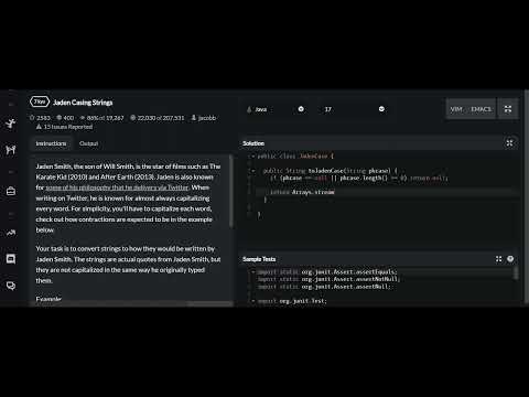 Jaden Casing Strings Codewars 7 Kyu Java
