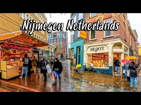 Nijmegen Netherlands, walking tour in 4k, 🎄 Christmas vibes