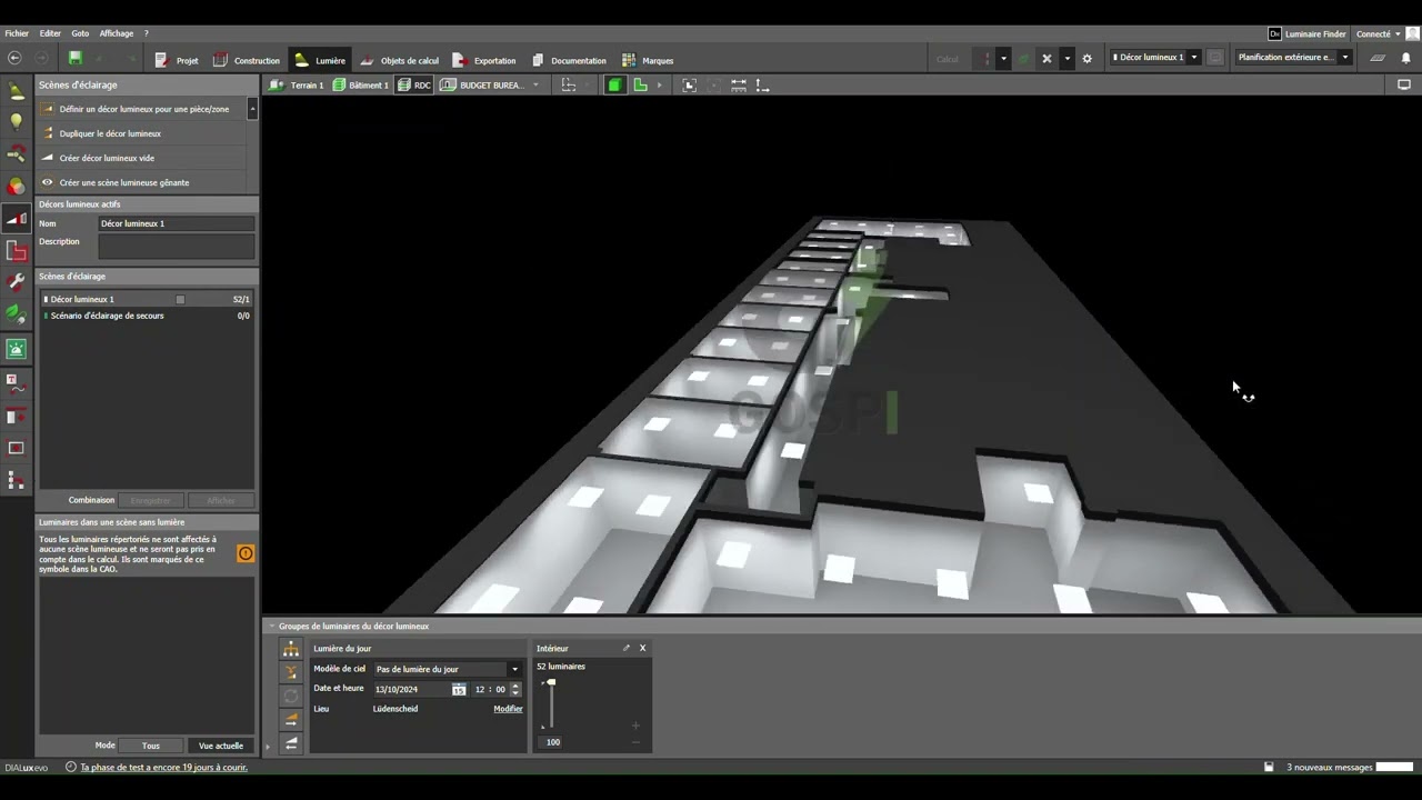 Projet d'éclairage tertiaire