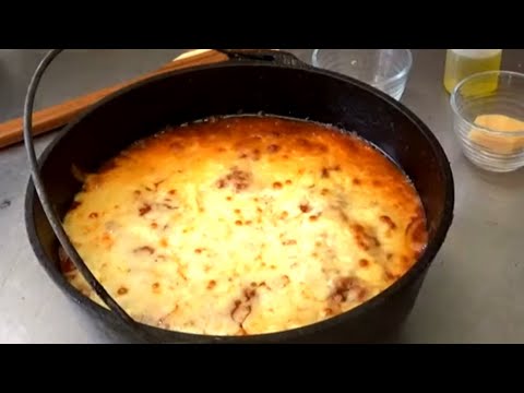 EASY LOW CARB LASAGNA in the Dutch Oven