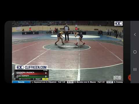 Ashondra Valencia vs Jacie Moffett in First Match at OSSAA 5A Girls State Wrestling Championships