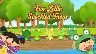 Five Little Speckled Frogs | Green Little Frog Song | Nursery Rhymes for Kids by Luke & Mary