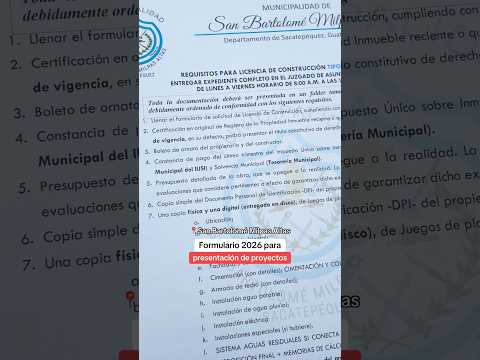 Formulario 2026 para presentación de proyectos en San Bartolomé Milpas Altas