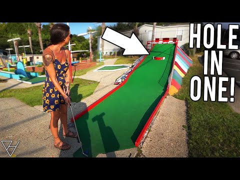 Amazing Old School Mini Golf Course! - Lots Of Hole In Ones!