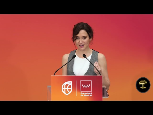 Isabel Díaz Ayuso en la presentación del EuroBasket 2029