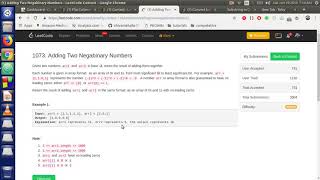 YouTube video '6 Adding Two Negabinary Numbers || Weekly Contest 139 || Leetcode'