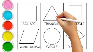 Learn 6 SHAPES and 6 COLORS with Fun Tracing Activity.